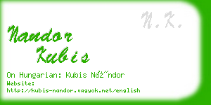 nandor kubis business card
